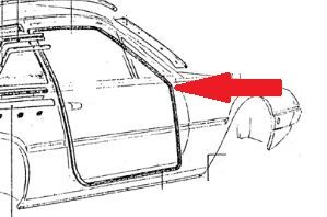 Door Rubber at Body (Pair) / Türdichtung an Karosserie (Paar)