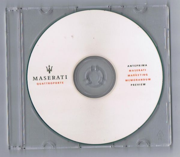 Original Maserati CD Quattroporte Marketing Memorandum Preview