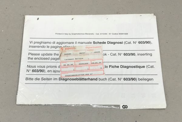 Ferrari - Diagnostic Supplement / Diagnosehandbuch Ergänzungsblätter