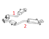 Rear Silencer - right / Endschalldämpfer - rechts