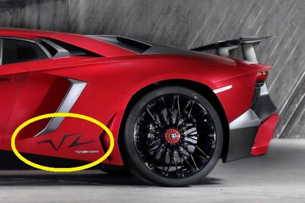 Lamborghini Aventador LP 750-4 - Sticker Set Fender LH Matt Black / Aufkleber Set Kotflügel LH SW