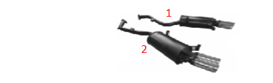 Rear Silencer - left / Endschalldämpfer - links
