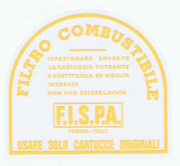 FISPA - Rear Fuel Filter Sticker / Aufkleber für hinteren Kraftstofffilter
