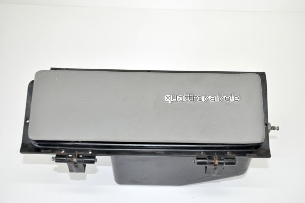 Glove Box including Lid - grey Leather / Handschuhkasten mit Deckel - graues leder