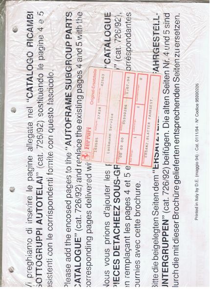 Repair Manual Supplement / Werkstatthandbuch Ergänzungsblätter