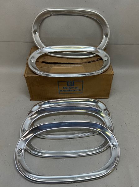 NSU Prinz 1000 - Headlight Chrome Rings (4x NOS, 1x used)