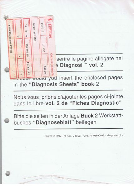 Repair Manual Supplement / Werkstatthandbuch Ergänzungsblätter
