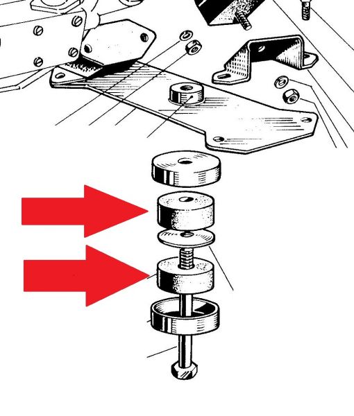 Lower Gear Support Rubber / Unteres Gummi für Getriebehalterung