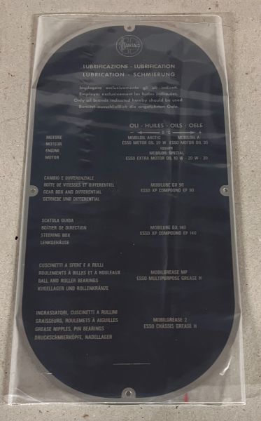 Lancia - Lubrication Plan / Schmierplan Schild