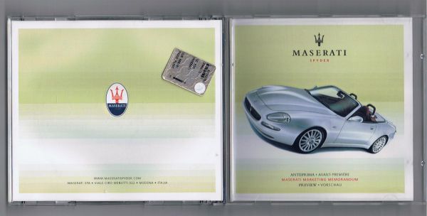 Original Maserati CD Spyder Marketing Memorandum Preview / Vorschau