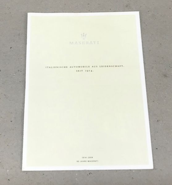 90 Jahre Maserati - Brochure / Prospekt