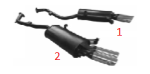 Rear Silencer - left / Endschalldämpfer - links