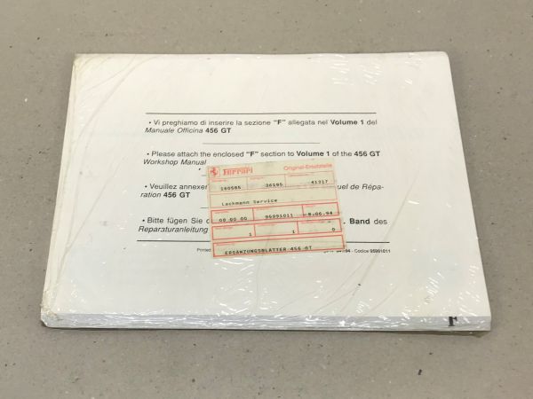 Ferrari 456 GT - Repair Manual Supplement / Werkstatthandbuch Ergänzungsblätter