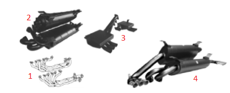 Set of Centre Silencers / Satz MIttelschalldämpfer