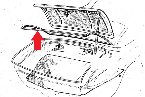 Trunk Rubber Seal at Bonnet / Kofferraumdichtung an Deckel