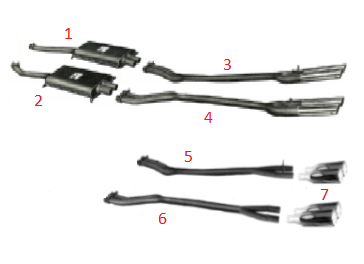 Centre Silencer - left / Mittelschalldämpfer - links