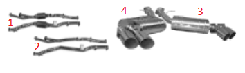 Rear Silencer - left / Endschalldämpfer - links