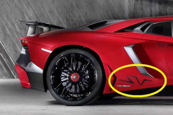 Lamborghini Aventador LP 750-4 - Sticker Set Fender RH Matt Black / Aufkleber Set Kotflügel RH SW