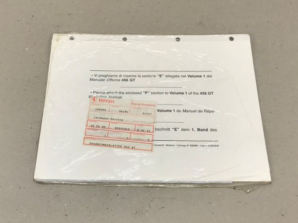 Ferrari 456 GT - Repair Manual Supplement / Werkstatthandbuch Ergänzungsblätter