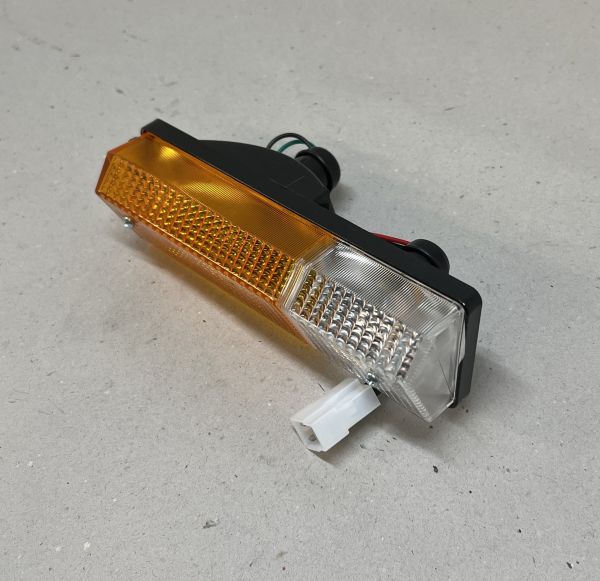 Front indicator left - amber + white / Blinker vorne - links - orange + weiß