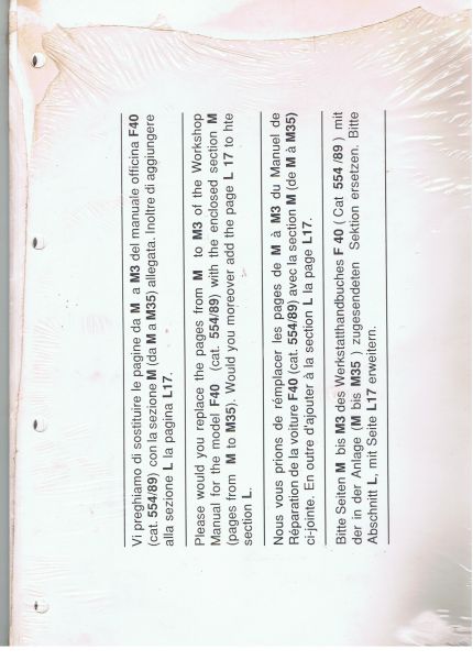 Repair Manual Supplement / Werkstatthandbuch Ergänzungsblätter