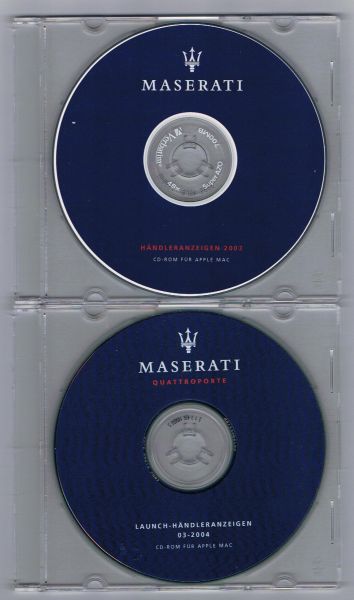 Original Maserati CDs - Dealer Advertising / Händleranzeigen 2003 und 2004