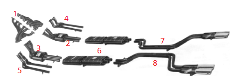 Front Silencer - right / Vorschalldämpfer - rechts